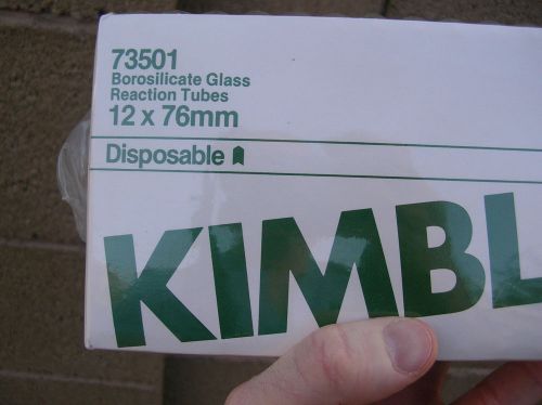 Kimble disposable 12 x 76 mm borosilicate culture tubes, 250 per box