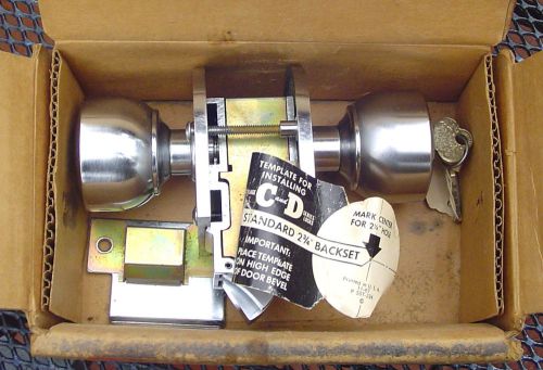 Vintage corbin unit lock door lockset w/keys heavy 4 lbs plus in box stainless for sale