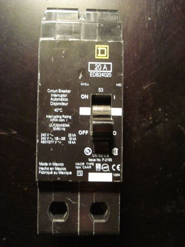 Square d breaker edb24020 2 pole 20 amp for sale