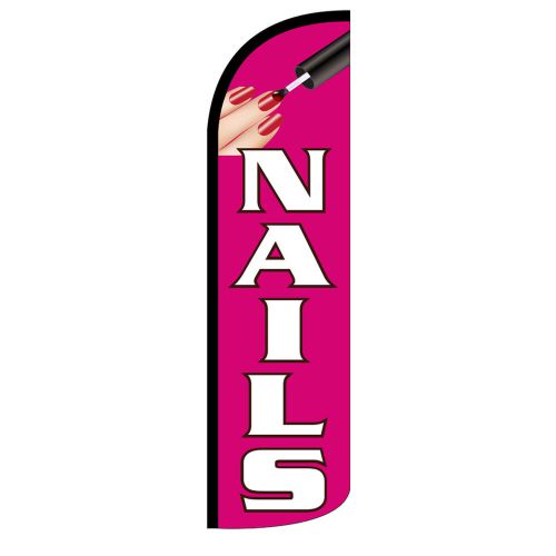 Nails Extra Wide Windless Swooper Flag Jumbo Banner + Pole made in USA