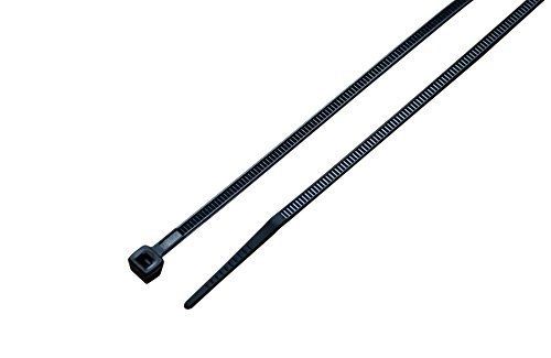 South Main Hardware 848108 100-Pack 11 Inch Cable Ties, Black 100-Pack, 75-Lb