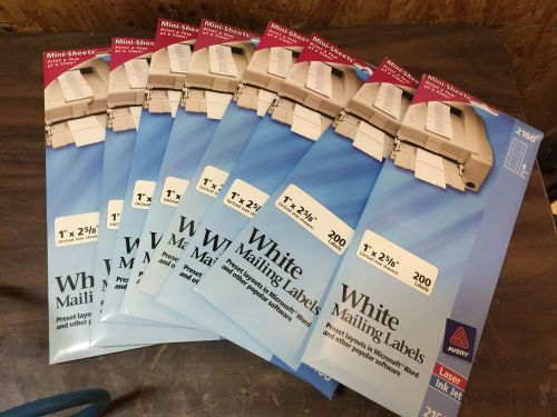 Lot of 8 Packs Avery Laser Inkjet Mailing Labels Mini-Sheet 1 x 2 5/8 White