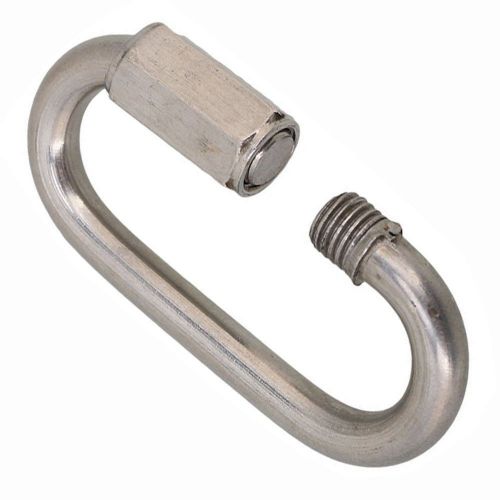 304 Stainless Steel Carabiner Quick Oval Screwlock Link Lock  Ring Hook M12
