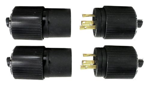 Lot of 2 --- hubbell turn &amp; pull 30a 250v plug and receptacle pairs for sale