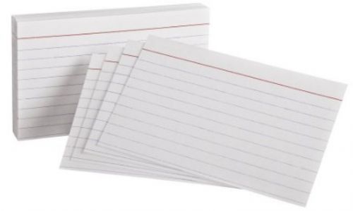 Oxford Heavy Weight Index Cards, 3 X 5 , Ruled, White, 100/Pack (63500)