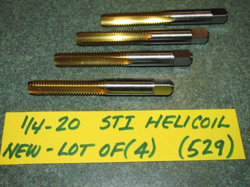NEW LOT OF (4) 1/4-20 STI HELICOIL-TIN COATED BOTTOMING TAPS-GREENFIELD (529)