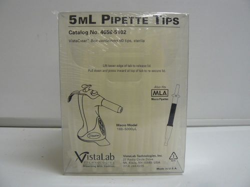 NEW VISTALAB 4058-5102 5ML MACRO PIPETTE TIPS (60 PACK)