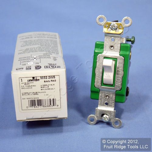 Leviton white industrial double pole toggle light switch 30a 3032-2w boxed for sale
