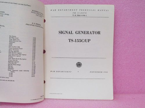 Military Manual TS-155C/UP Signal Generator Oper. &amp; Maint. Man. w/Schem. (6/57)