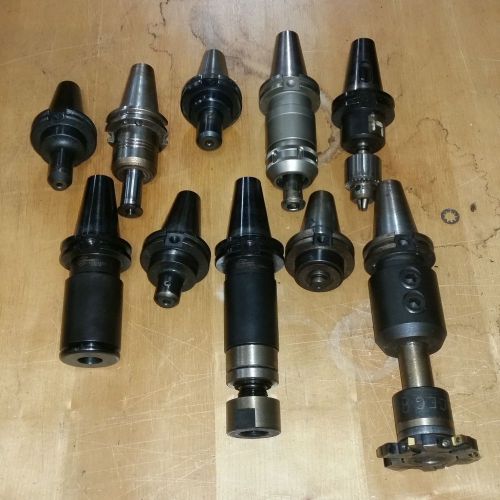LOT OF 10 MISC CAT 40 TOOLHOLDERS CNC MILLING HAAS TOOLING