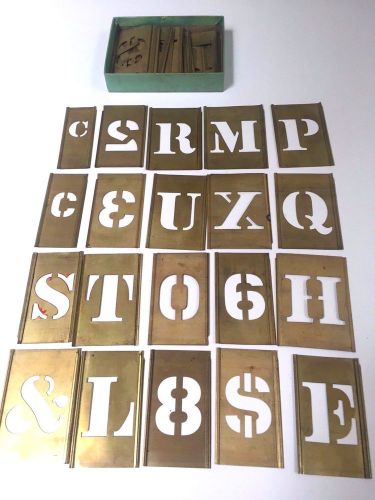 Vintage reese&#039;s interlocking adjustable brass stencils 1 1/2&#034; a thru z, &amp;, $, c for sale