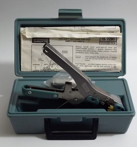 Amp vs-3 tool no. 230971-1, used w/ bag of purple electrical splicing connectors for sale