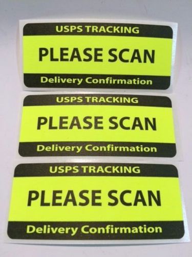 Usps tracking delivery confirmation please scan labels/stickers 500 1.25 x 3 for sale