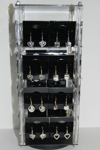 Revolving Acrylic Earring Display Stand Holds 32 2&#034; x 2&#034; cards