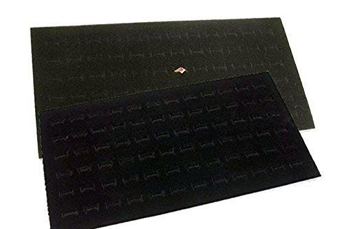 Findingking 1 x 2 72 slot black jewelry travel ring inserts display pads for sale