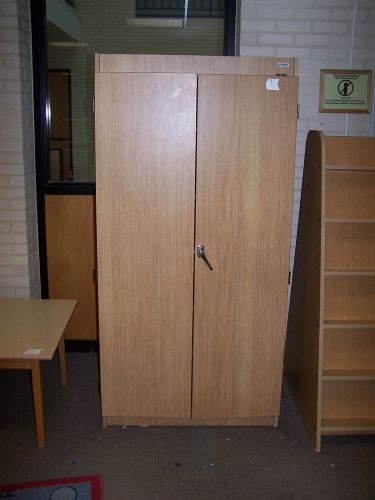 &#034;used&#034; corcraft  2 door / 5 shelf - laminate wood storage cabinet-pick up only! for sale