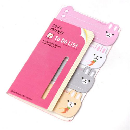 New Cute Pages Bookmark Animal Memo Marker Index Tab Sticky Note Notepad
