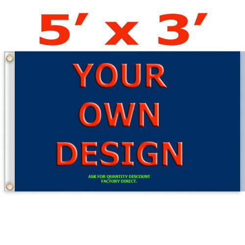 CUSTOM 3&#039;x5&#039; Full Color Single Sided Custom Flag Factory Direct US Seller