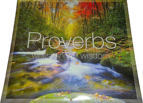 PROVERBS 2016 - Full-Size 16 MONTH WALL CALENDAR - New/Sealed - STANDARD SIZE