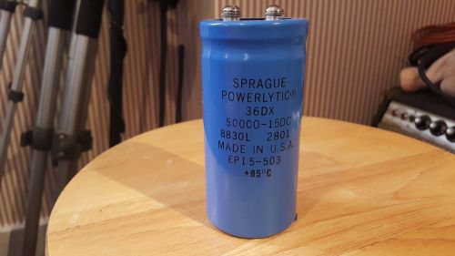Sprague Powerlytic Capacitor -- 50000 uF / 15 VDC  ( Type 36DX )