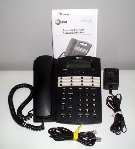 At&amp;t 944 four line intercom speakerphone w/adapter &amp; instructions tested for sale