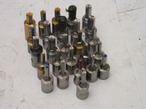 Slater hex. rotary broaching tools .160&#034; - .252&#034; hex.  , 1/2&#034; D. shank 26 pcs.