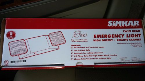 Simkar SEMW Emergency Light Fixture Twin 2 Head White
