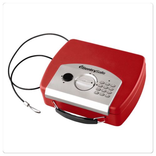 SentrySafe P008ER 0.08 Cubic Foot Electronic Compact Safe, Red