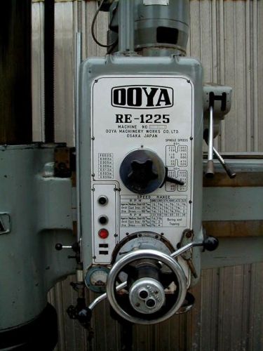 Ooya Radial Drill RE-1225 With Box Table #4 MT All Powered Feeds Very Nice