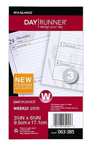 Day Runner Nature Weekly Planner Refill 2015, 3.75 x 6.75 Inches Page Size