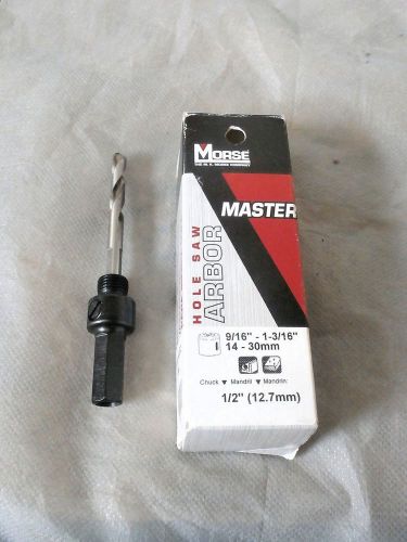 MORSE MASTER HOLE SAW ARBOR 1/2&#034; - 9/16&#034; - 1 3/16&#034; / A4 - 30 mm NEW IN BOX