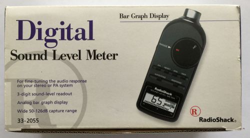 Audio Digital Sound Level Meter Model 33-2055 Radio Shack w/Case Box &amp; Manual