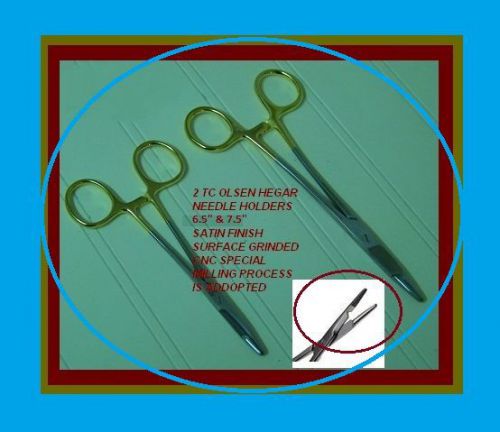 TC Olsen Hegar Needle Holder 6.5&#034; Tungsten Carbide  Germany Stainless CE