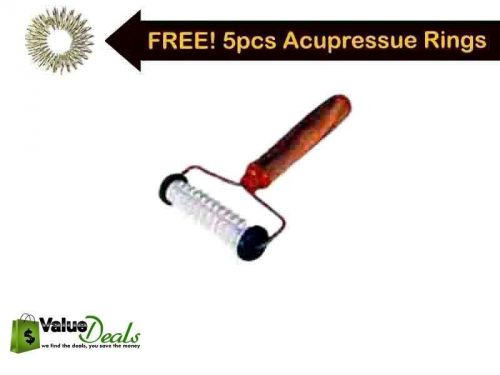 Brand New High Quality - Acupressure Wooden Pyramid Hand Roller + Handle