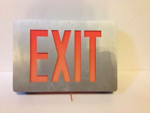 LED Exit Sign- Red Letter Stainless Steel EUC