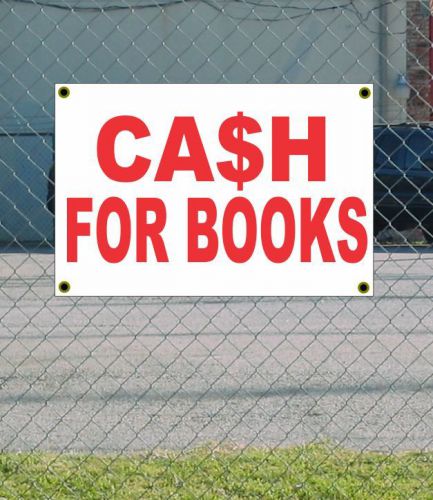 2x3 cash for books red &amp; white banner sign new discount size &amp; price free ship for sale