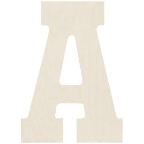 &#034;Baltic Birch Collegiate Font Letters &amp; Numbers 13.5&#034;&#034;-A, Set Of 6&#034;