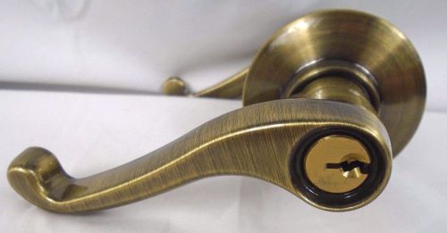 Schlage Flair Storeroom Lockset Antique Brass RH S80PD FLA 609 10HW