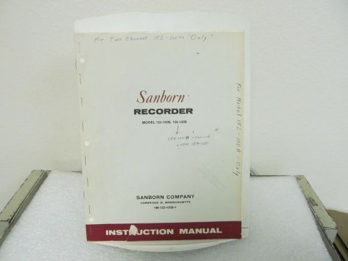 Sanborn 152-100b, 154-100b recorder instruction manual for sale