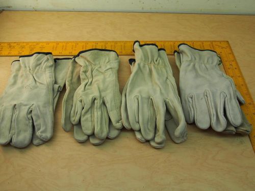 4 Pairs of RN 78747 Industrial Leather work Gloves Size: X-Large Boeing Surplus
