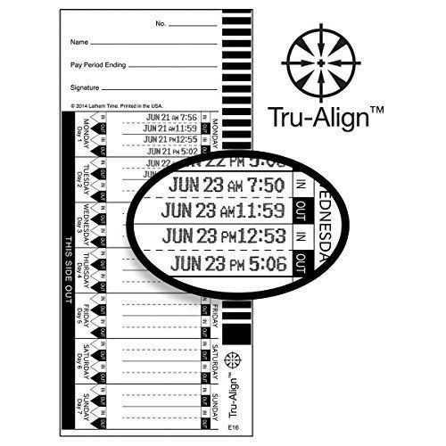 Lanthem Lathem Weekly Tru-Align Time Cards, Single Sided for Use with Lathem