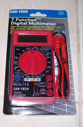 NEW Cen-Tech 7 Function Digital Multimeter Amp Ohm Volt LCD Test Meter
