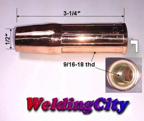 2 Nozzles 23-62 (5/8&#034;) for Tweco #2-#4 &amp; Lincoln 200-400A MIG Welding Guns