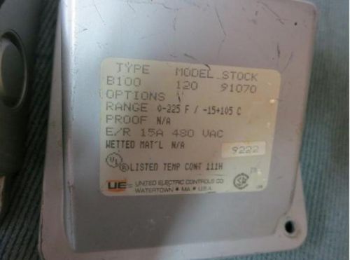 United Electric Company Temperature Switch  B-100