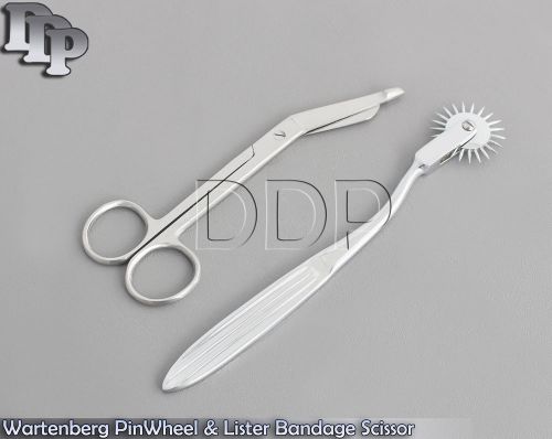 Wartenberg PinWheel &amp; Lister Bandage Scissor (02 Pcs in 1 Price)