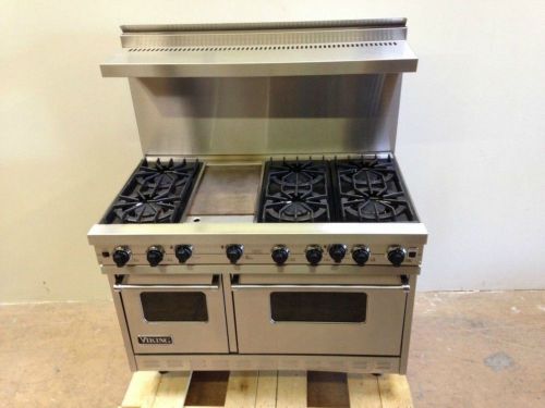 Viking vgrc485-6gdss 48 6 burner pro-style gas range double oven w griddle for sale