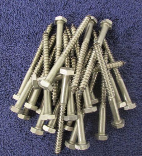 Stainless steel lag screw hex head lag bolt 1/4 x 3&#034; qty 25 j59 for sale
