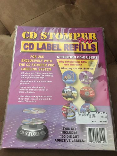 CD Stomper Pro CD Label Refills 100 Die Cut Adhesive Labels
