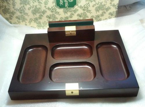 Vintage Bombay  Co NIB Desk Top Set/ Pocket Changer Mahogany