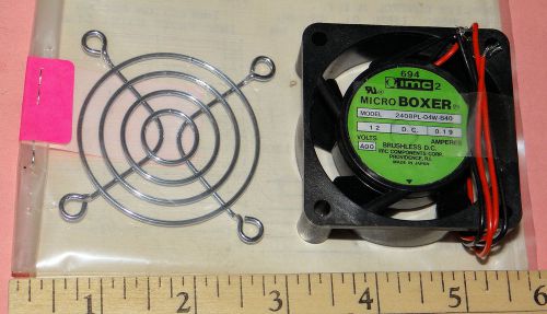 Micro-Boxer Muffin Fan IMC 2408PL-04W-B40 12VDC .19A With Finger Guard NOS